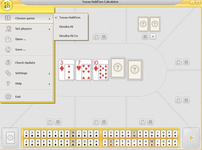 Рассчитать ауты в покере онлайн программа казино с бонусом за регистрацию с выводом без пополнения